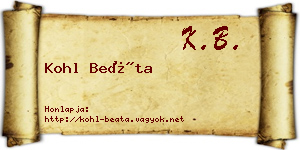 Kohl Beáta névjegykártya