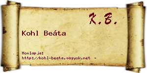 Kohl Beáta névjegykártya