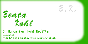 beata kohl business card